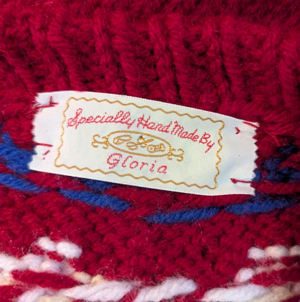 Vintage Handmade Goose Themed Cottagecore Sweater 1980s 1990s - Picture 5 of 6